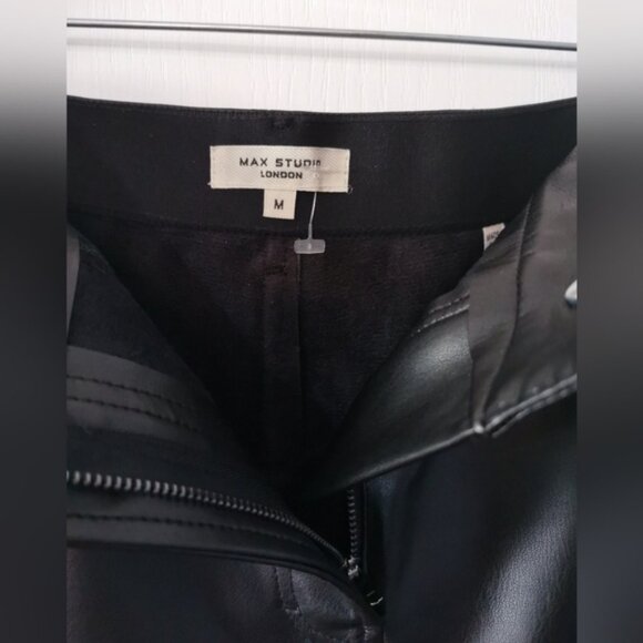 Max Studio Womens Faux Leatherette Longskirt Size M Black Great pre worn conditi - Picture 7 of 10